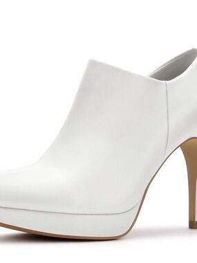White High-Heel Platform Ankle bootie
